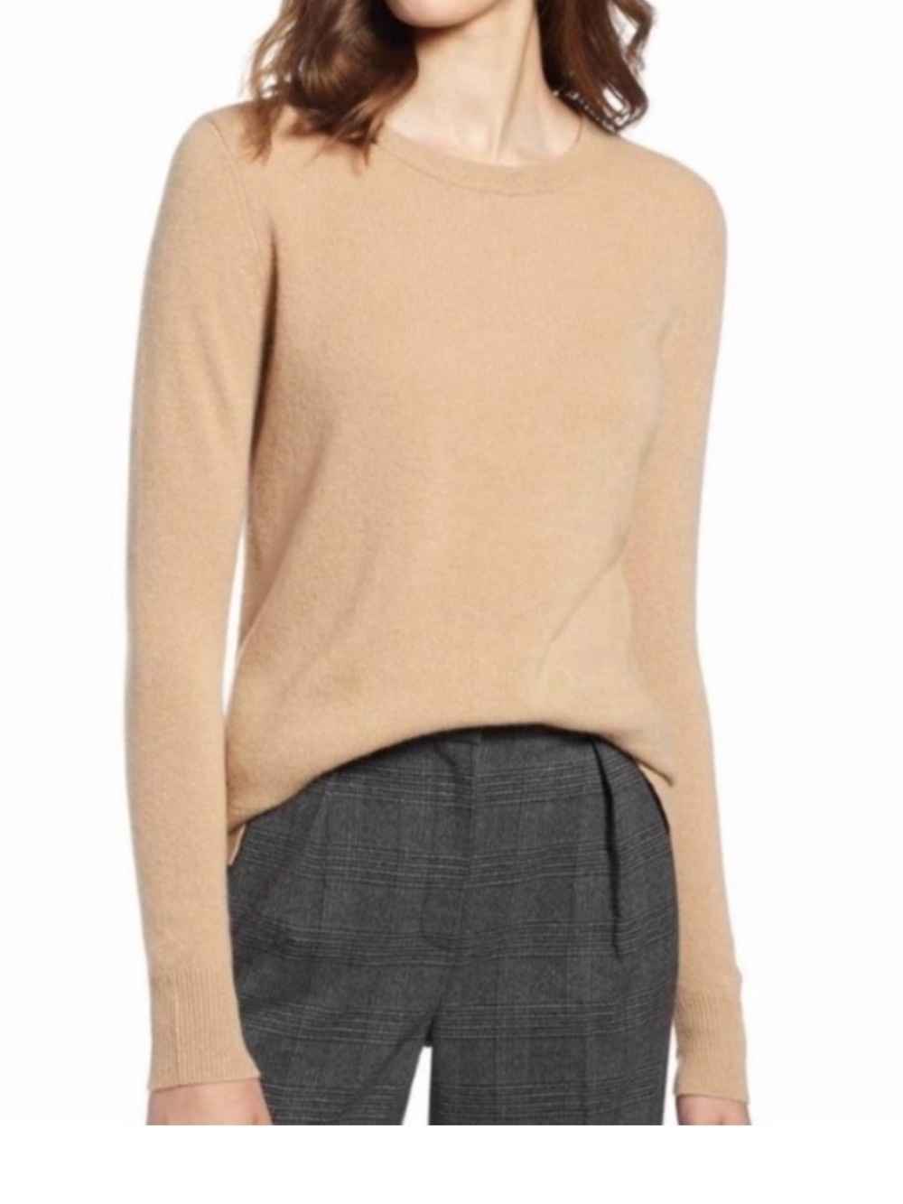 Halogen Scoopneck Sweater in Camel